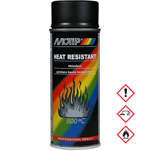 Motip-Lackspray für Autos, mattschwarz, 800 °C / 400 ml / m04031,