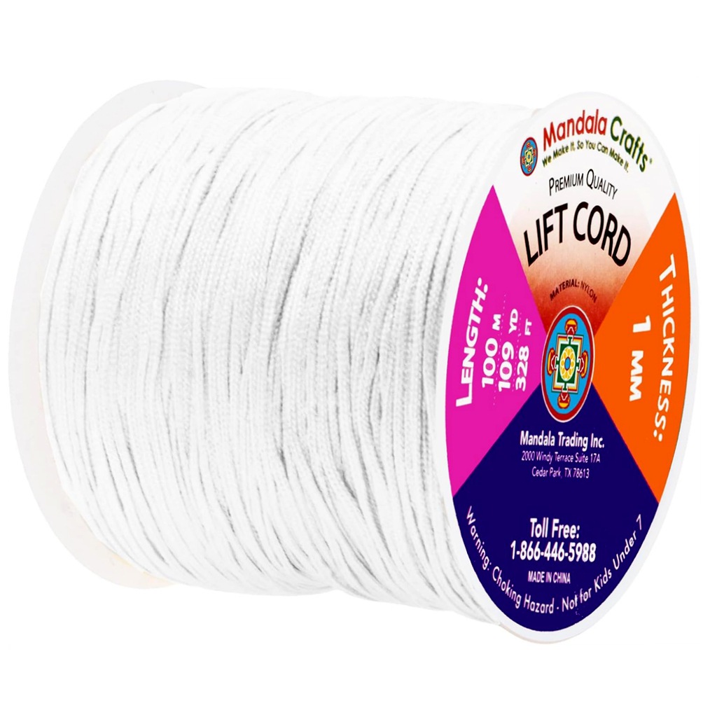 1 Mm Weiße Zugschnur Für Jalousien/rollos – 109 Yards Geflochtene Nylonschnur, Geeignet Für Raffrollos