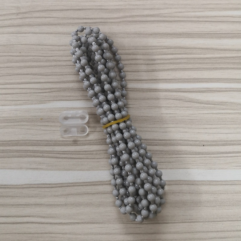 10 Meter Graue Perlenkette Für Vertikaljalousien/vertikalrollos, Kunststoffperlen, Reißverschlusskette Und Kette.