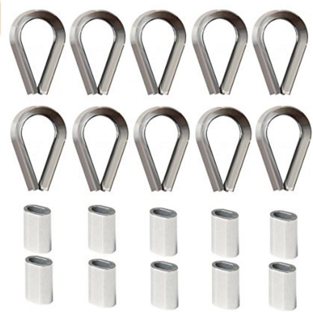 10 Seilklemmen, 4 Mm Edelstahl-schiffsseilklemmen, Kabelschutzringe, Robuste Pod-klemmen.