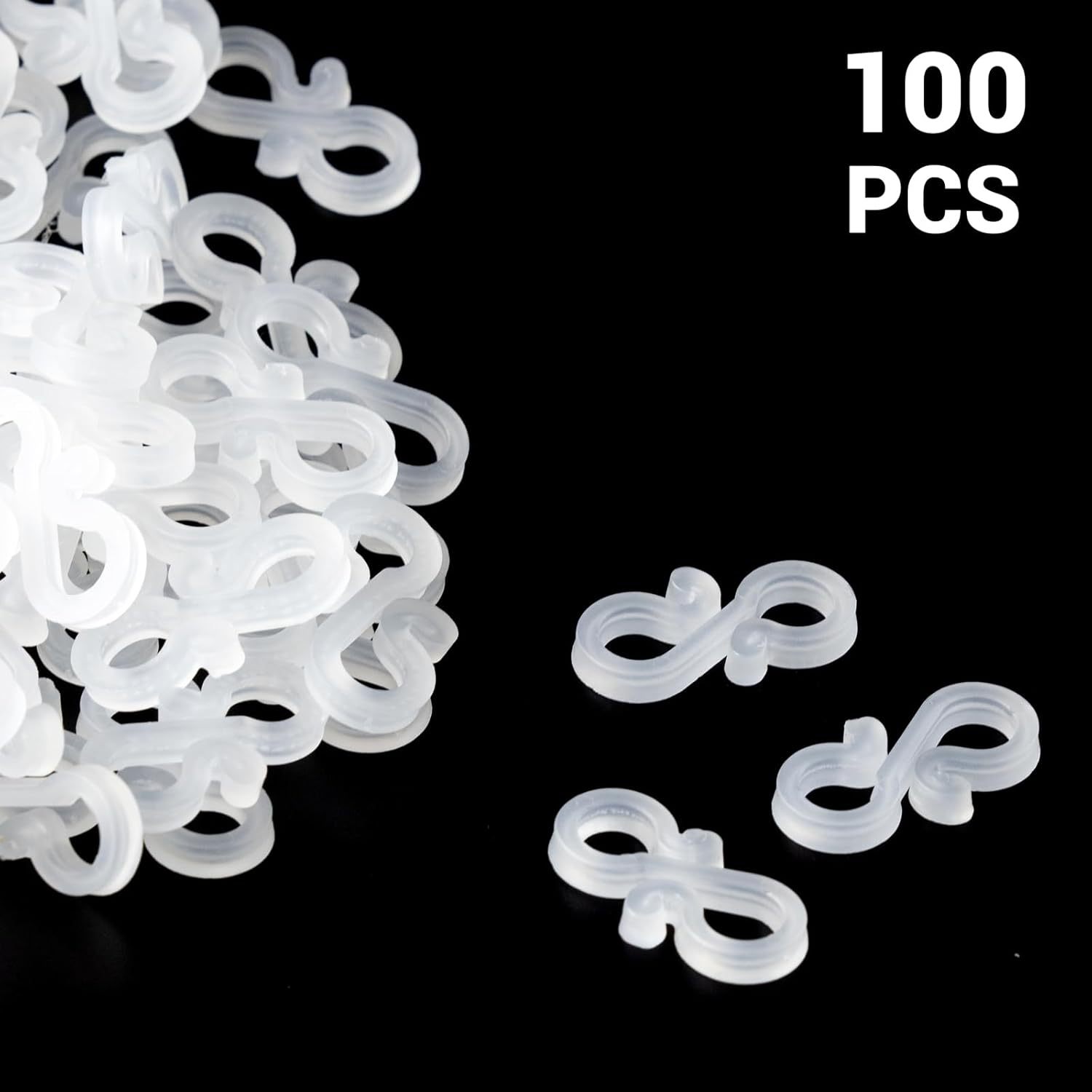 100 Duschvorhanghaken Aus Kunststoff, Verschiedene Größen, Weihnachtsbaumlichterhaken, Minilichterhaken Ab Lager Verfügbar.