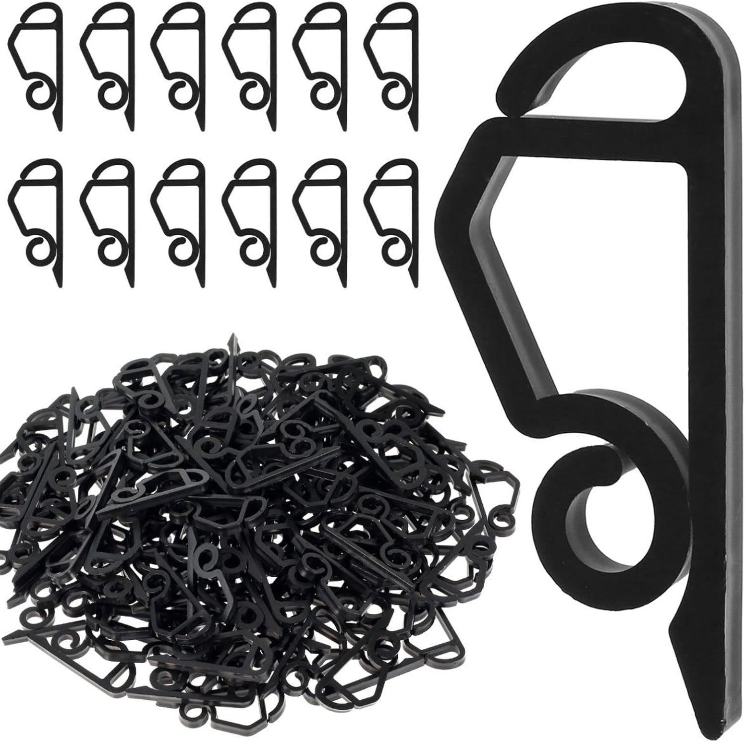 100er-packung Weihnachtslichterclips Für Den Außenbereich, Wetterfest Und Mit Abflusshaken, Halloween-dekorationen, Erhältlich In Schwarz Und Weiß, Sonderpreis.