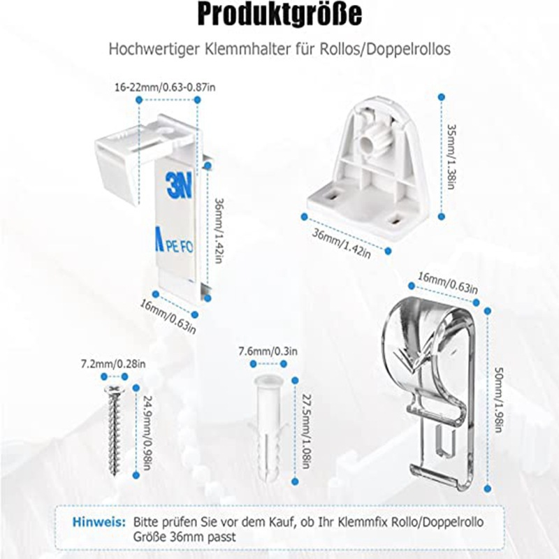 13-teiliges Set Jalousien, Bohrfreie Halterungen, Haken, Plissees, Einfache Montageanleitung, Diy-gardinenzubehör