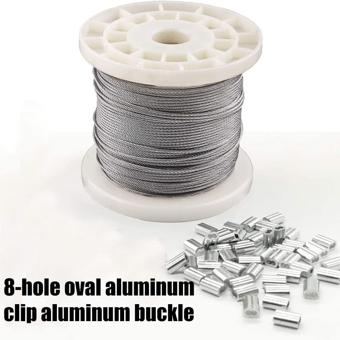150 Aluminium-crimphülsen Mit Doppelringdesign, Stahlseilringe, Flugzeugkabelzubehör, Silberfarben.