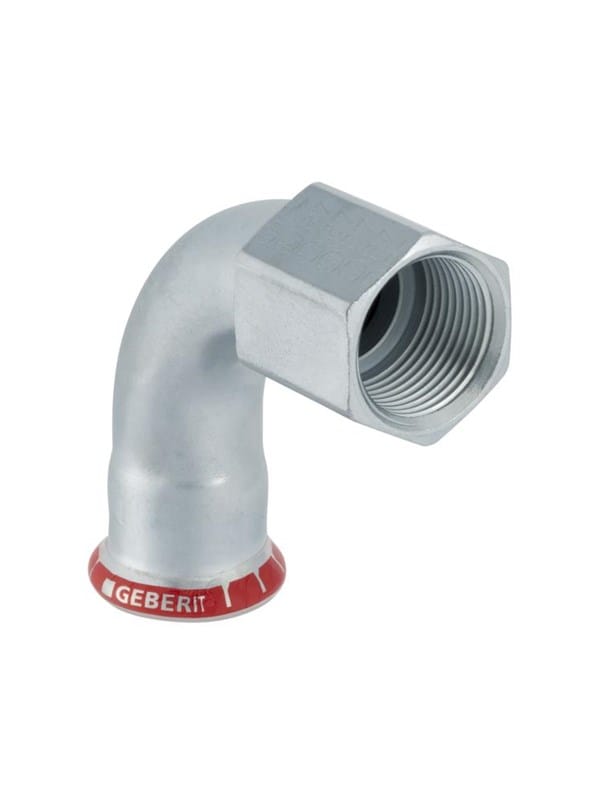 Mapress C-Stahl Übergangsbogen 90 Grad mit Innengewinde, d 15mm, Rp 1/2' - Geberit