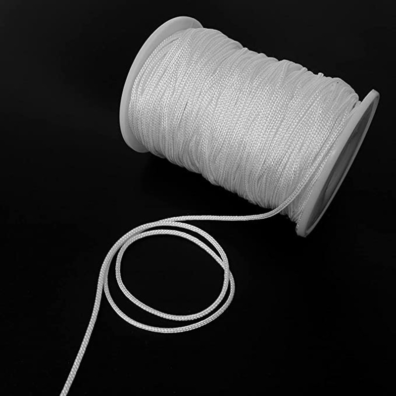 2,2 Mm Weiße Zugschnur, 50 Meter, Einzelhandelspreis Für Jalousien, Vertikaljalousien, Rollos Und Gardinenzubehör Aus Polyesterkern.