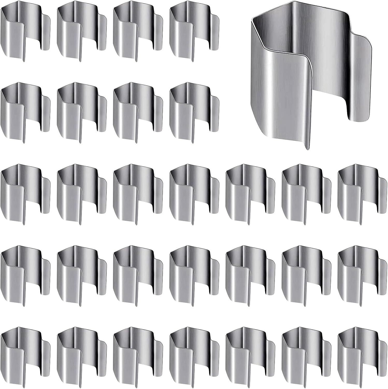 30-teiliges Set Aus Edelstahl-fenstergitter-montage- Und Befestigungsclips, Winddruckbeständig Für Den Außenbereich, Geeignet Für Balkon- Und Garagenfenster, Rostfrei, Einzelhandel.