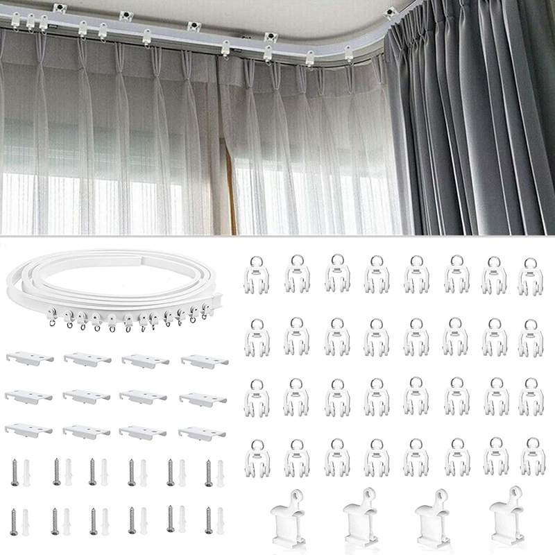 4 Meter Lange Gebogene Schiene, Pvc-schiene, Geräuschlose Gleitschiene, Flexible U-förmige Führungsschiene Aus Kunststoffstahl