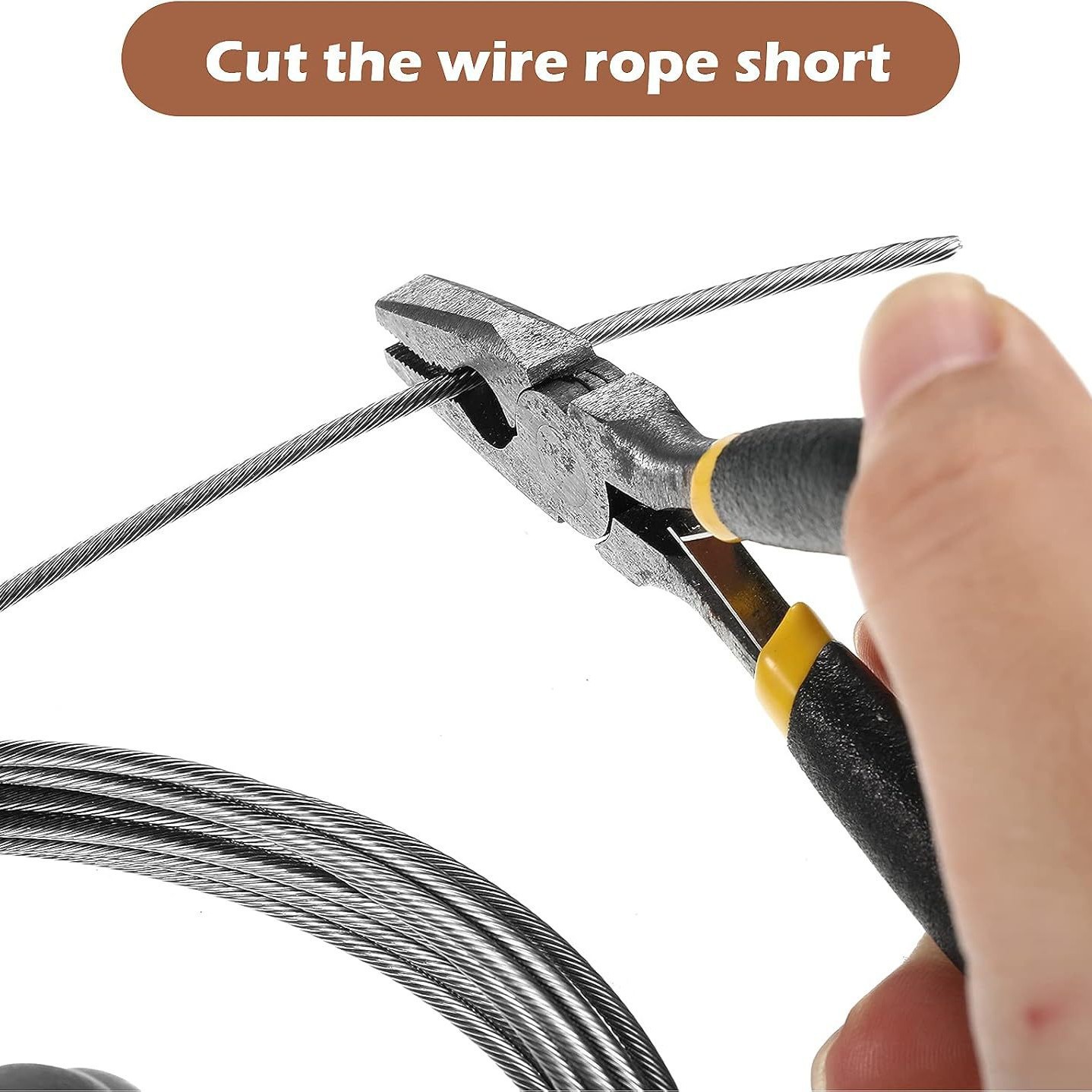 5 Meter Langes, Kunststoffummanteltes Edelstahlseil + Stahlclip-set Für Wind-, Sonnen-, Alterungs- Und Witterungsbeständige Zugseile Im Außenbereich