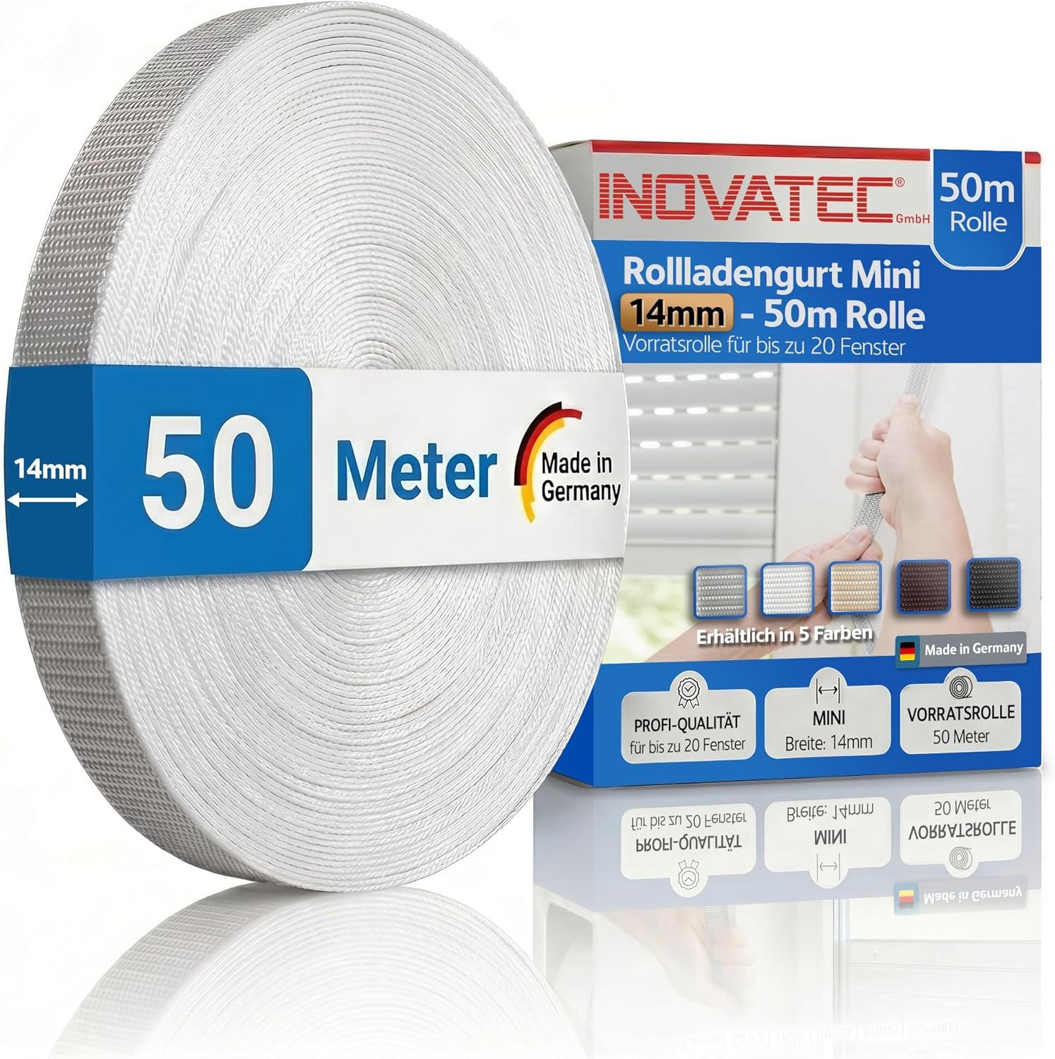 50 Meter Langes Rolloband, Grau, 1 Stück, Hohe Reißfestigkeit Und Uv-schutz, Speziell Für Rollomaschinen An Türen Und Fenstern.