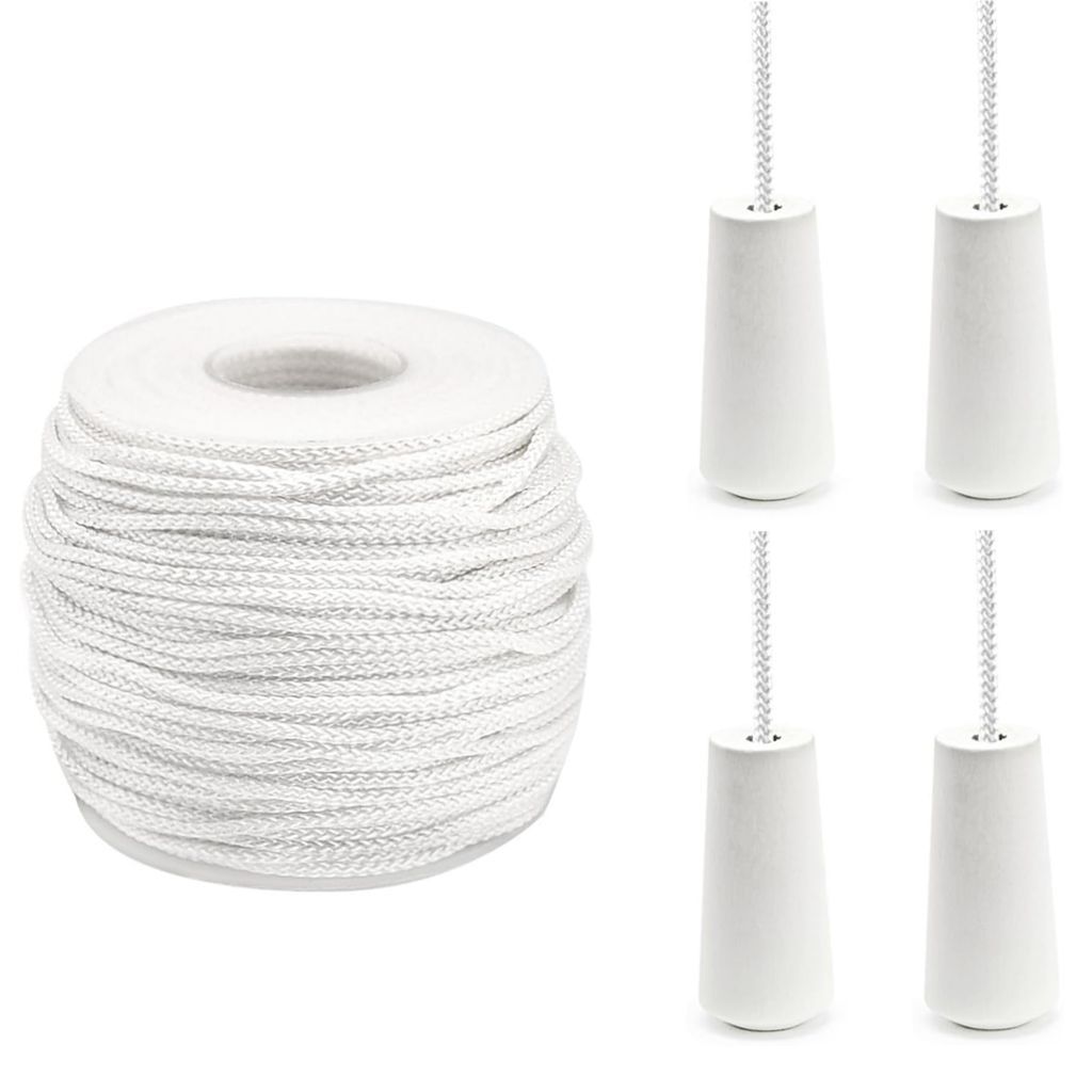 54 Yards (ca. 40 Meter) Langes Seil Inklusive 4 Anhängern, 2,2 Mm Starkes Gewebtes Seil Für Sonnenschutz, Rollos Und Jalousienreparaturen (diy, Handgefertigt)