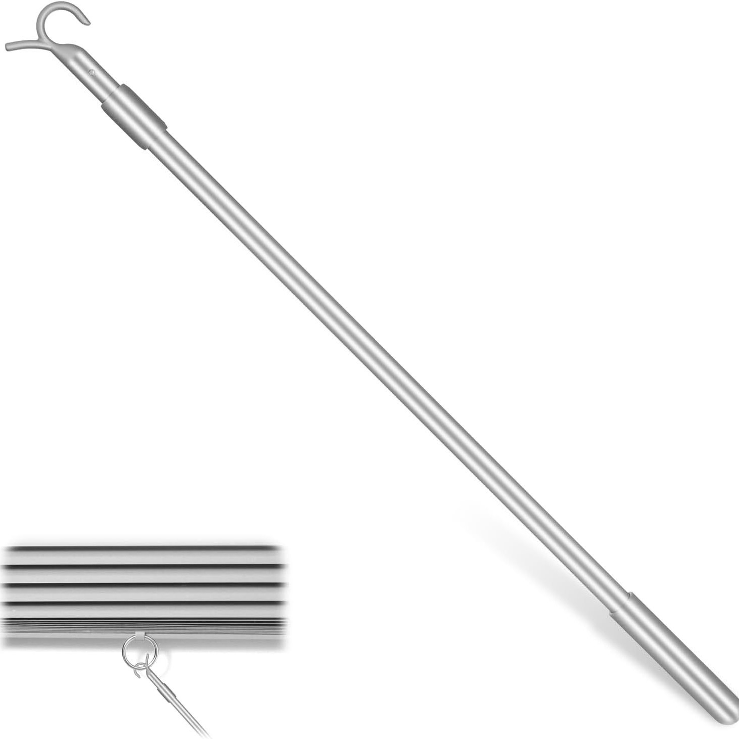 81 Cm Graue Teleskopstange Für Rollos, Kabellos, Verstellbar, Drehbar, Ersatzteil Für Rollos