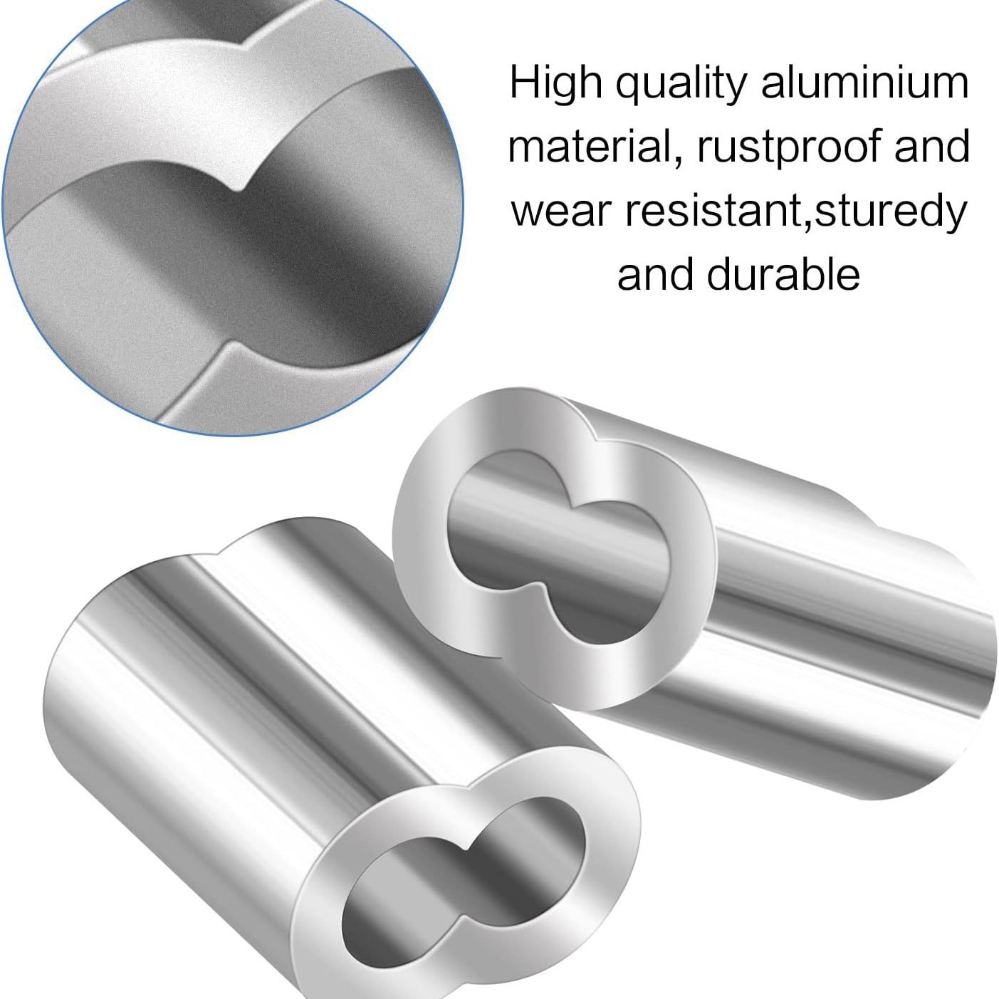 Aluminiumhülsen, 200 Crimpringe, Crimpklemmen Und Drahtseilhülsen Für Stahldrahtseil- Und Kabelhülsen.