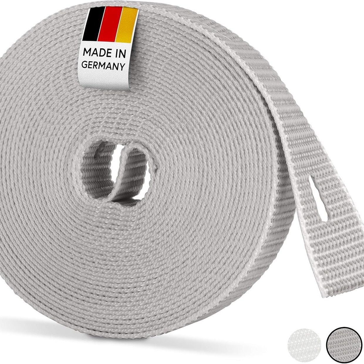 Auf Lager: 5 Meter Graues Rollogurtband (4 Stück Pro Packung) - Ersatzteile Für Rollomechanismen, Uv-beständig Und Verschleißfest.