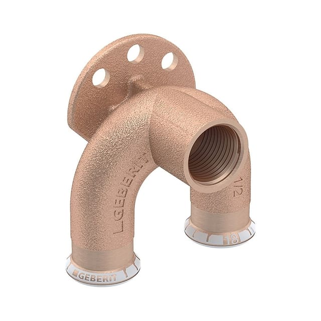 Geberit Mapress Kupfer Doppelanschlusswinkel 90 Grad, d 18mm, Rp 1/2″, d1 18mm, L1 5cm, Rotguss bleifrei