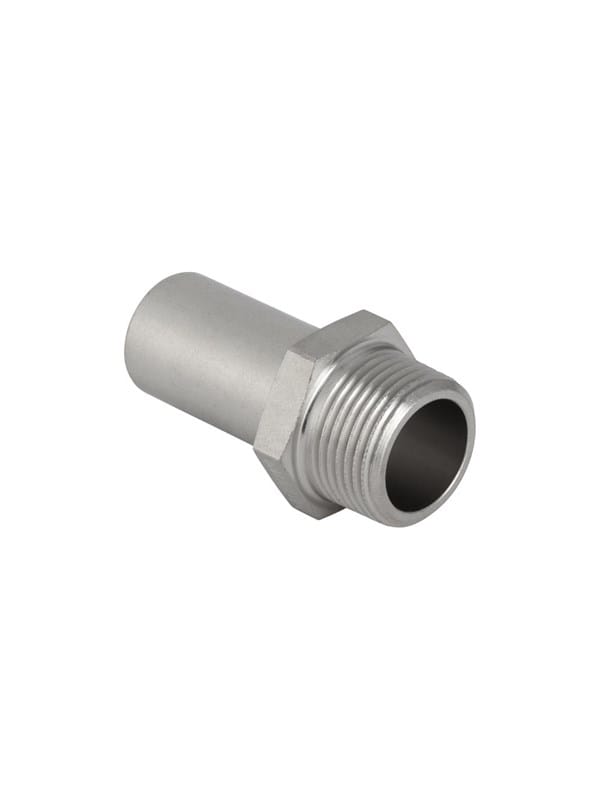 Geberit Mapress Edelstahl Übergang mit Außengewinde und Einschubende d 18mm, R 1/2″
