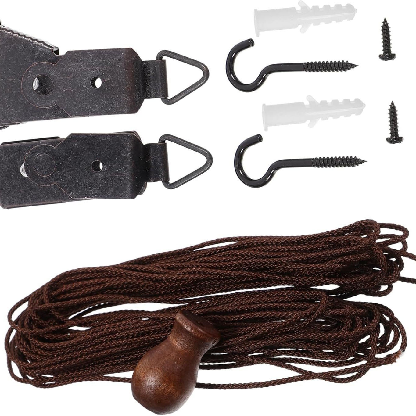 Ersatzteile Für Jalousien, Bambusrollos, Raffrollos, 12 Meter Lange Palmfaserschnur, 1 Palmfaseruhr Und Ein Set Bambusrollo-verschlüsse.