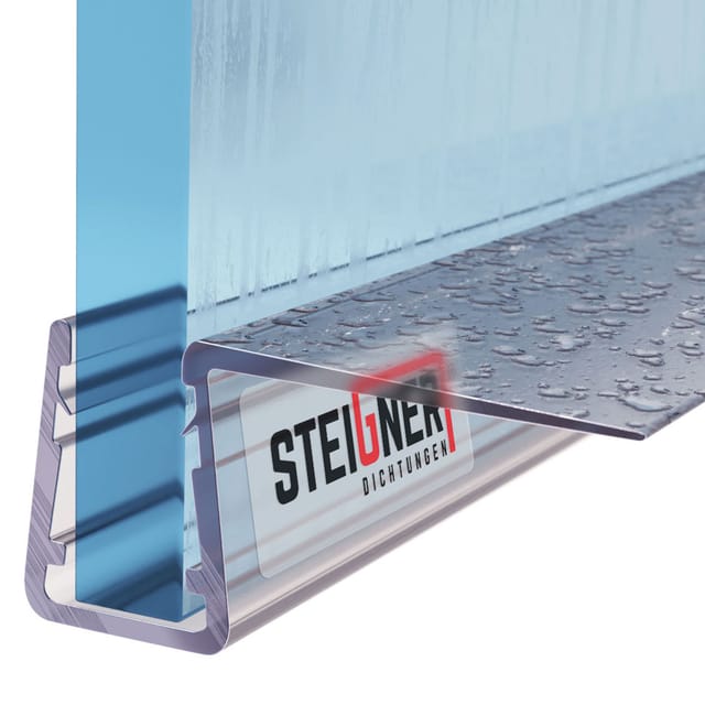 STEIGNER Duschdichtung UK11 Ersatzdichtung für Dusche Wasserabweiser, L, 40 cm, (Einzeldichtung), 6mm bis 8mm Glasstärke