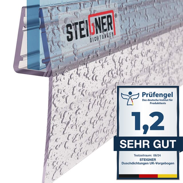 Duschdichtung, 160cm, Glasstärke 3,5/4/ 5 mm, Gerade pvc Ersatzdichtung für Dusche, UK04 - Steigner