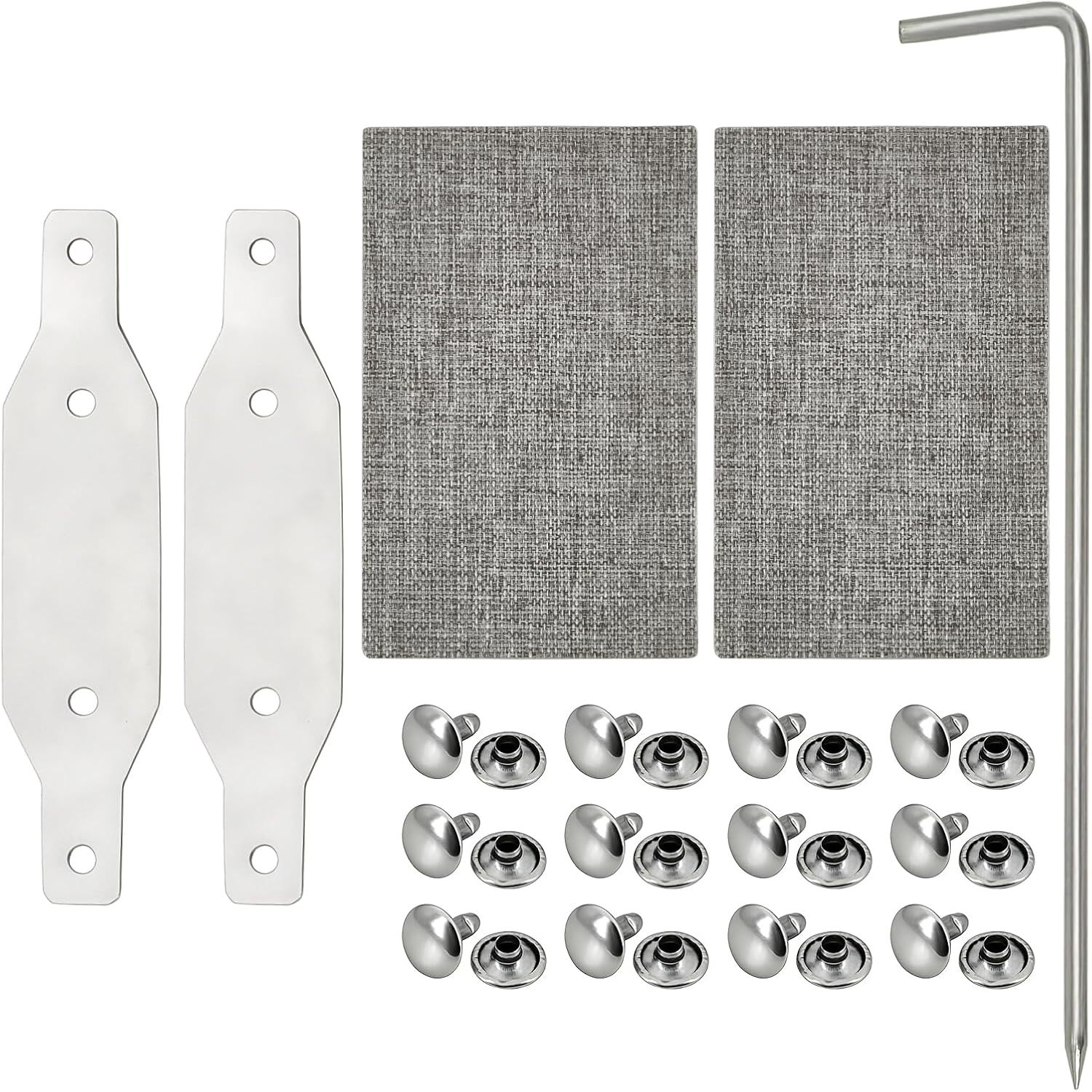 Gurtband-reparaturset, 12 Paar Nieten, Aufkleber Und Metallbleche Gurtband-reparaturset Für Türen/fenster/rollos.