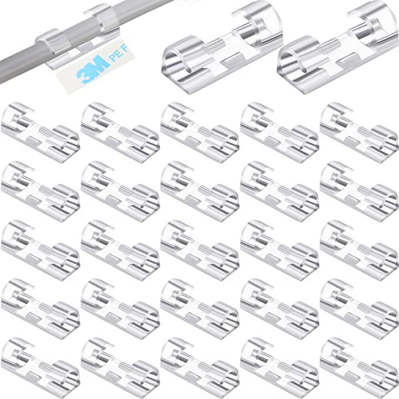 Kabelclips Im 20er-pack Für Den Einzelhandel, Kabelorganisatoren, Kabelclips, Datenkabelclips, Wandmontierte, Nagelfreie Klebebefestigung.