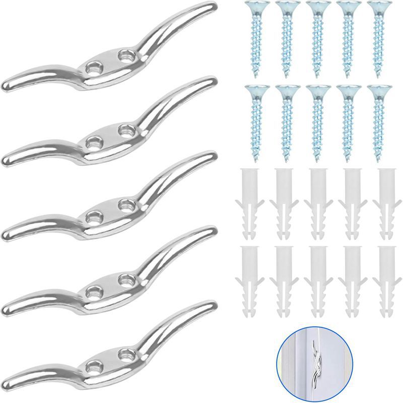Metallene Positionierungshaken, 5 Schrauben, 10 Spreizdübel, 10 Vorhangzubehörteile (einzelhandel).