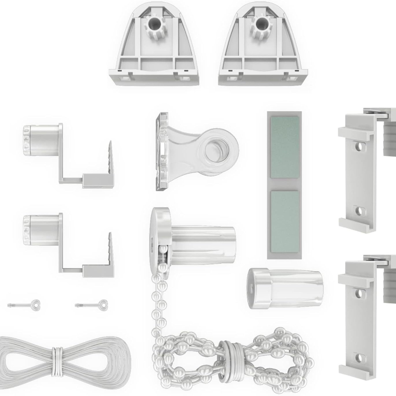 Montage-set Für Rollos Ohne Bohren, 17 Mm Weiße Klemmbefestigung, Universeller Ersatz Für Verdunkelungsrollos.