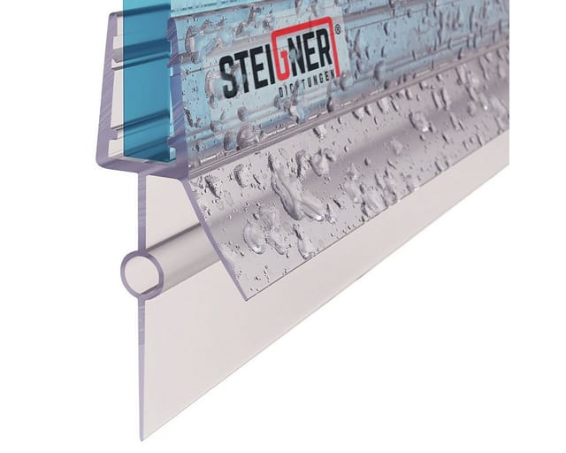 Steigner - Duschdichtung UK22-06 Ersatzdichtung für Dusche Wasserabweiser, l, 30 cm, (Einzeldichtung), für 5mm bis 6mm Glasstärke