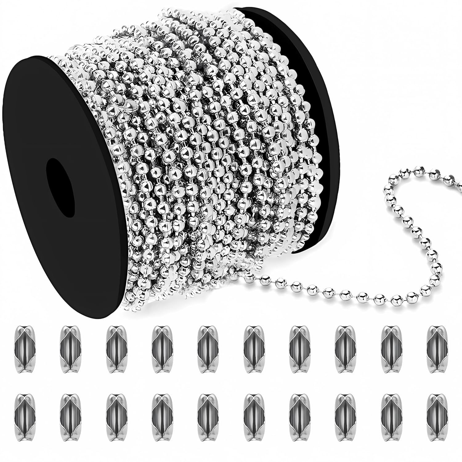 Rollos, 100 Fuß Auf Lager, Mit Einer Kugelkette Mit 20 Gliedern, Edelstahl 304, 4,5 Mm Kugelkette.