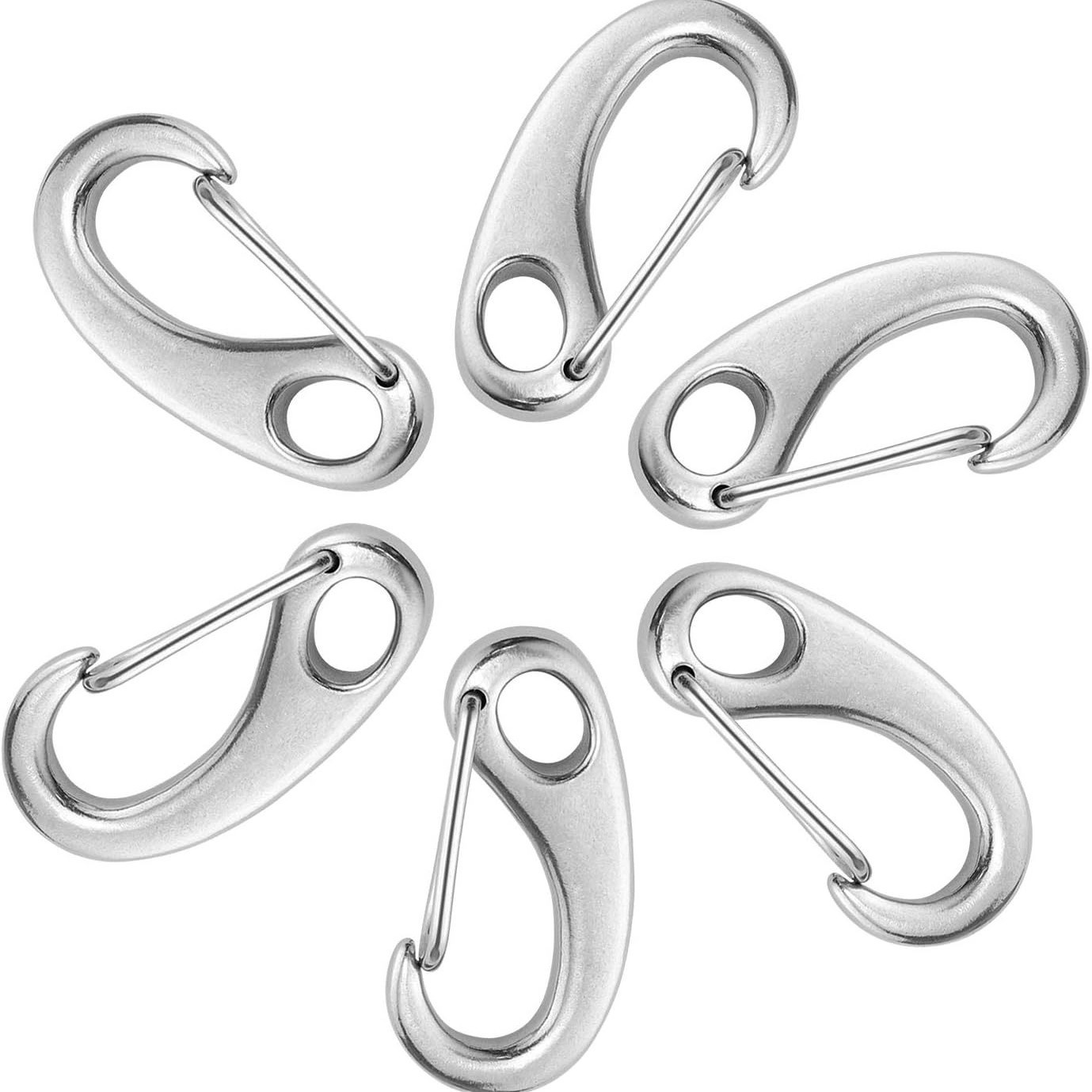 Sechs Ovale, Federbelastete Schnallen In Eierhakenform Bilden Einen Dreidimensionalen Metallverbinder Für Die Sonnenschutzkonstruktion.