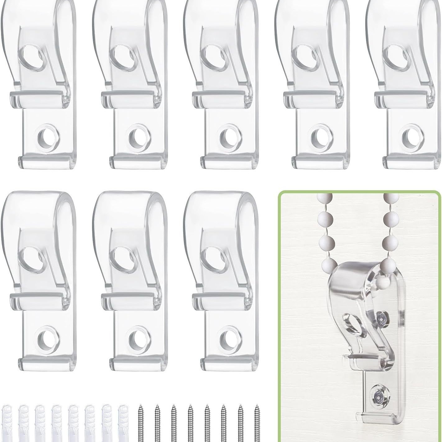 Sicherheitszubehör-set Für Kabellose Jalousien, 5-teilig, Inklusive Führungsschiene, Befestigungshaken, Schraube Und Anti-verwicklungs-set Für Die Rolle