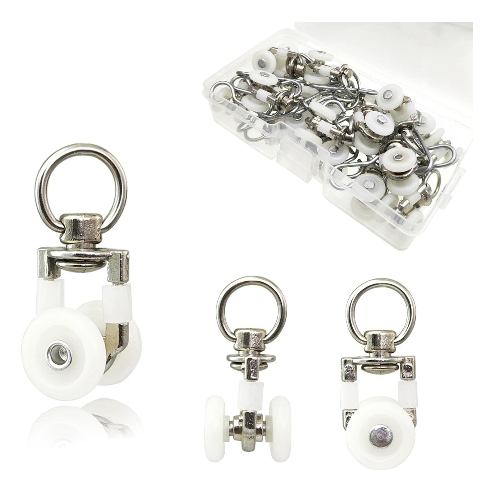 Universelle Gardinenschienen-rollenhaken, Zubehör Für Gerade Schienen, Gebogene Schienen, Gleitschienen, Rollen, Schnallen, Hilfsmaterialien, Führungsschienenrollen (20 Stück)