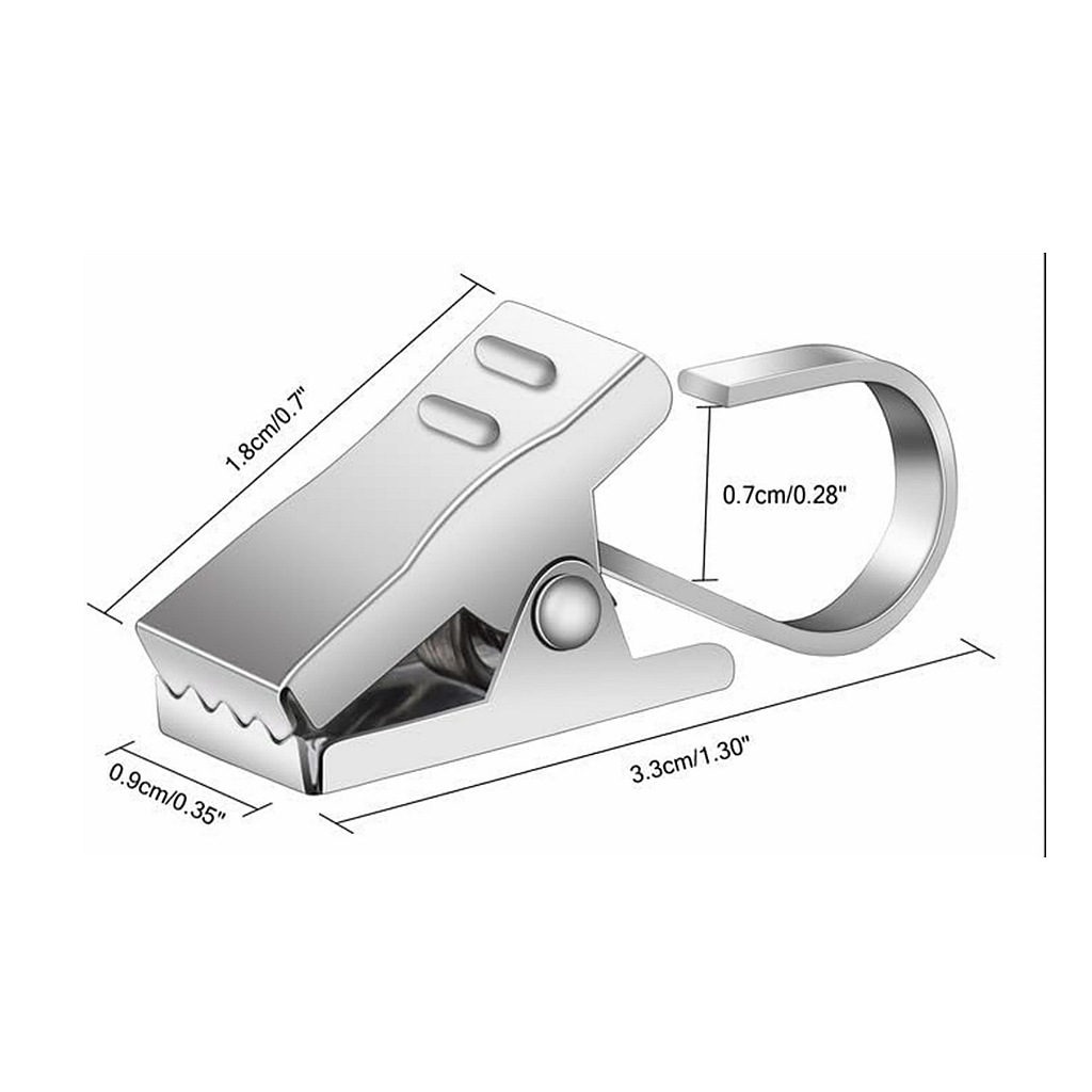 Verdickte Edelstahl-duschvorhangclips, Robuste Hakenverschlüsse, Duschvorhangclips Für Den Haushalt, Altmodische, Gezahnte Kleine Clips (20 Stück)