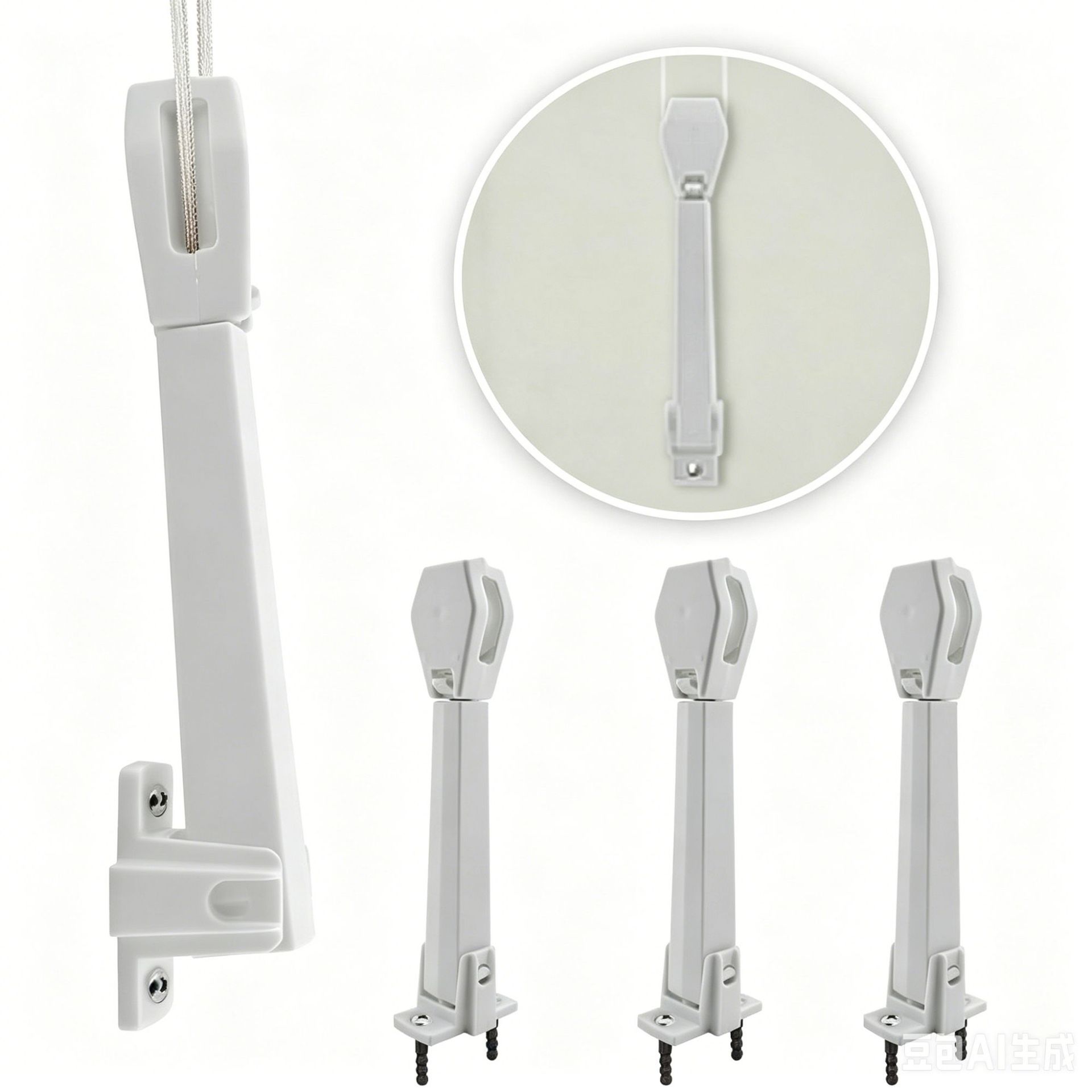 Viererpackung Federseilspanner Für Jalousien (wand-/bodenmontage, Zugseilspannung Und Befestigungshalterung)