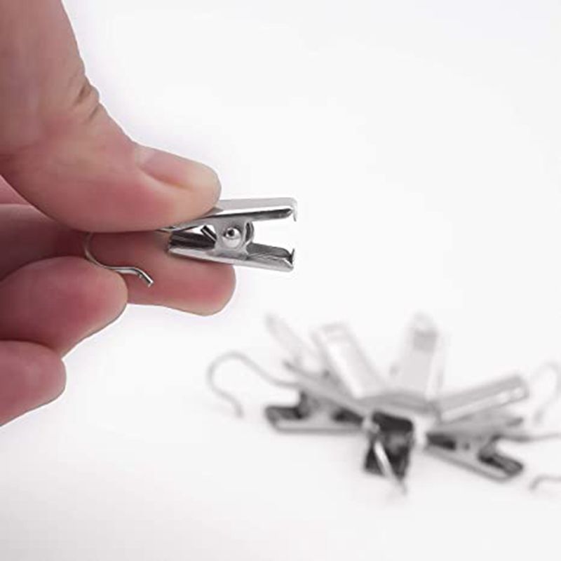 Vorhangclips Und Zubehör, Schnallenclips Aus Edelstahl, Duschvorhangclips, Verstärkte, Tragfähige Metallclips (15 Stück)