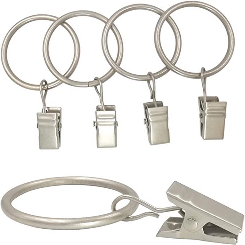 Vorhangringclips, Duschvorhangstangenclips, Vorhanghakenzubehör, Edelstahl-ringclips (20 Stück)