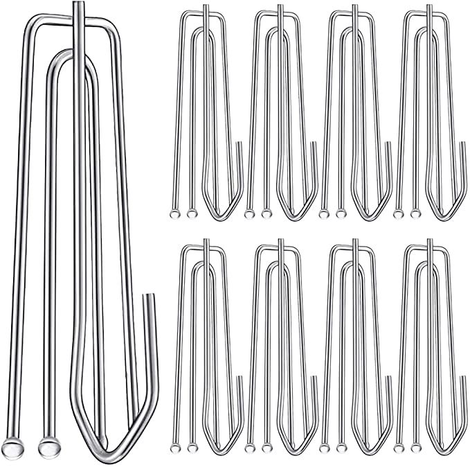 Zubehör Für Den Einzelhandel: 7 Cm Lange Metall-vorhanghaken, Gebogene Metall-vorhanghaken, Vierzinkige Haken (15 Stück)
