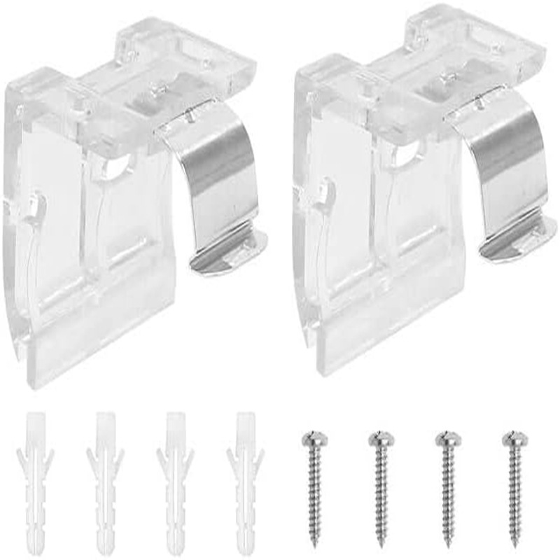 Zwei Jalousiehalterungen Aus Kunststoff Und Metall Mit Schraubgewinde, 25 Mm Jalousiehalterungen Sind Im Einzelhandel Erhältlich.
