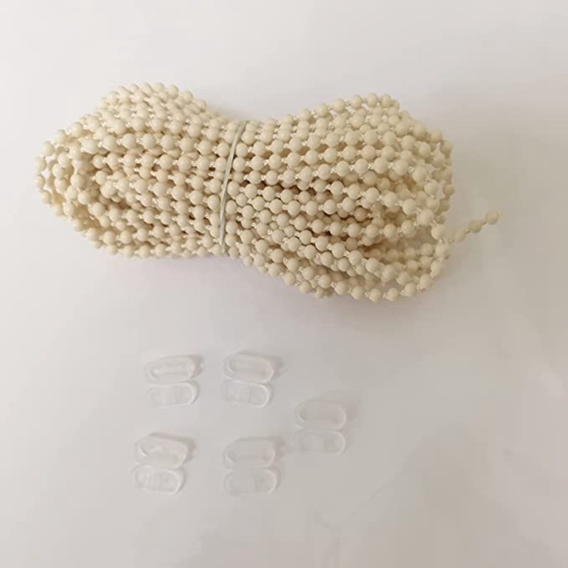 Beigefarbene, 10 Meter Lange, Transparente Perlenjalousie Mit 5 Perlen Kunststoff-perlenjalousie/rollo.