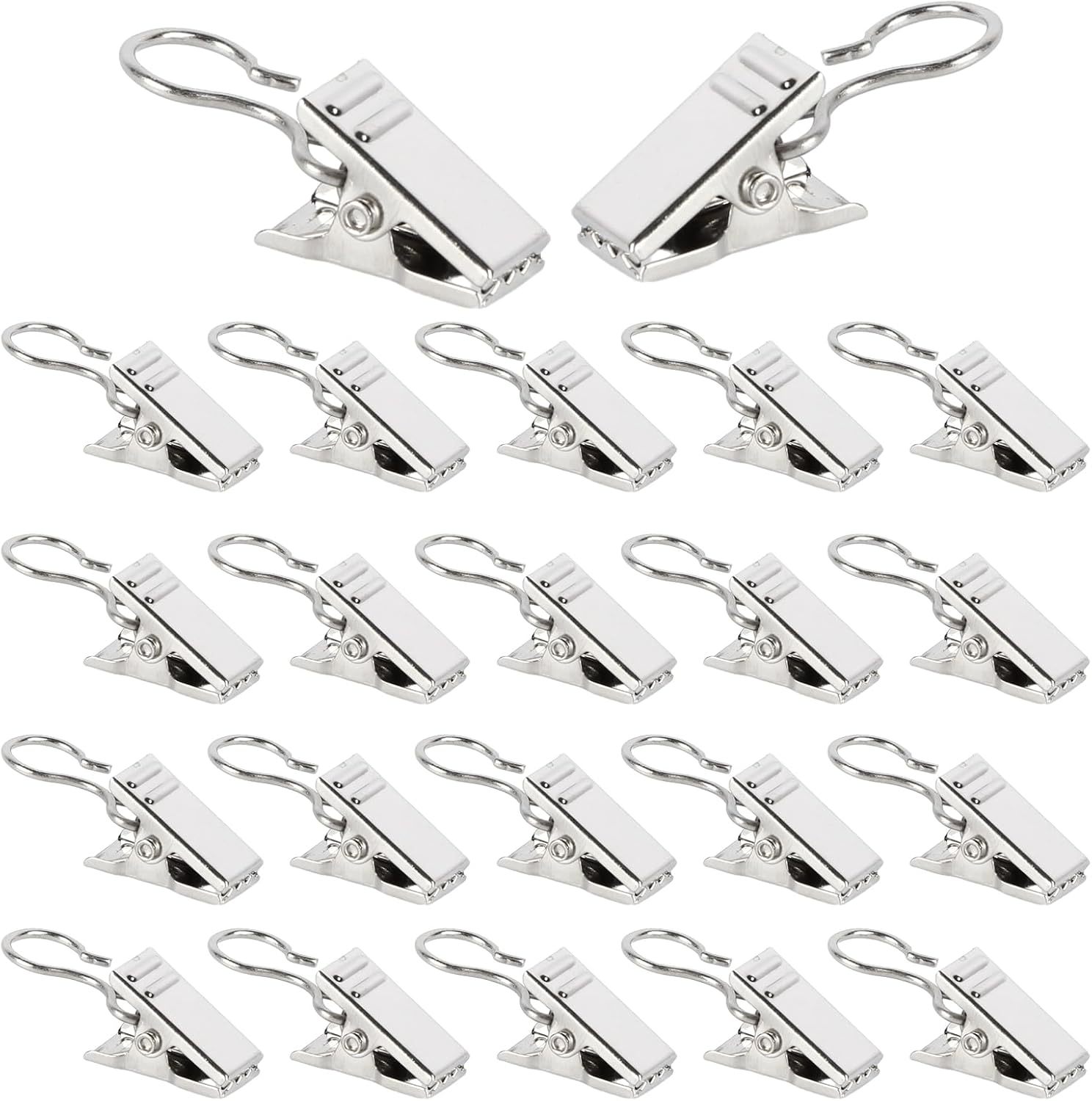 80 Stück Silberfarbene Duschvorhangclips Aus Stahl Mit Haken Und Ringen, Rostfrei, Langlebig, Universell Einsetzbar
