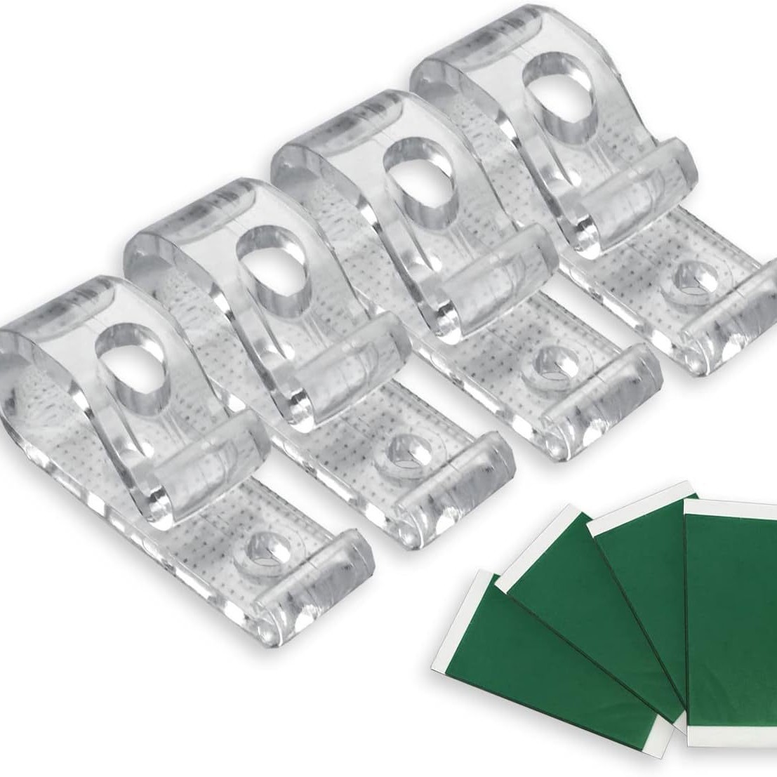Doppelloch-positionierungshaken, Grüner Klebstoff, 4er-pack, Lamellenleiter Mit Begrenzung, Geräuschdämpfung Und Rutschfestigkeit.
