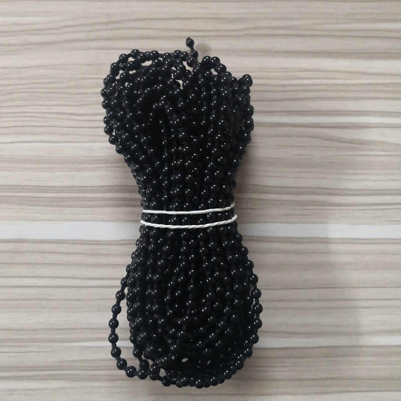 40 Meter Schwarze 4,5 X 6 Pom-kette Mit Dichtem Perlenbesatz Für Vertikale Jalousien