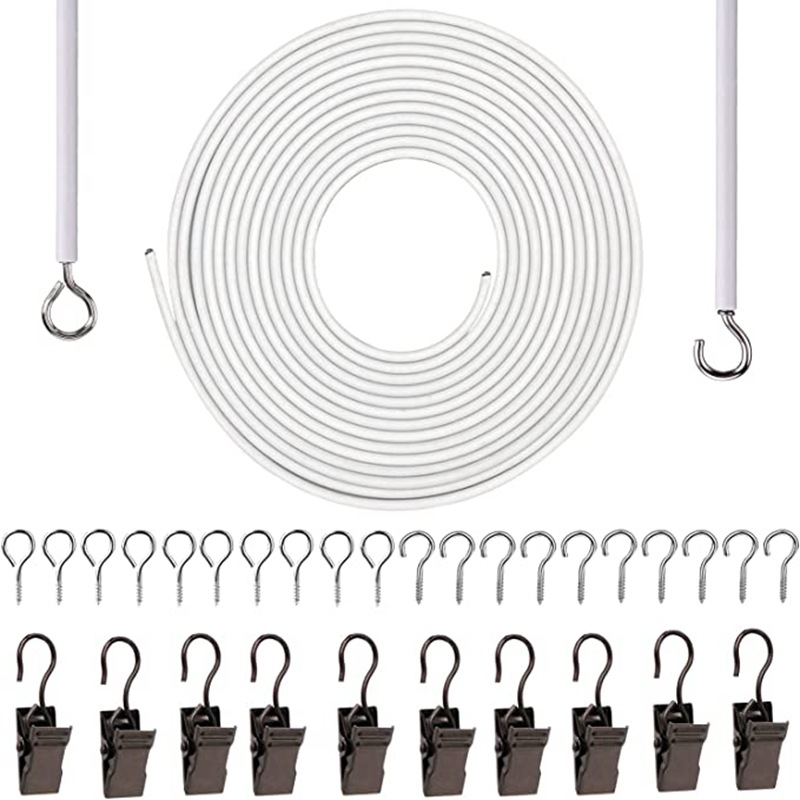 6 Meter Langes Federseil, 10 Ösen, 10 Fragezeichenhaken, 10 Schwarze Stahlclips
