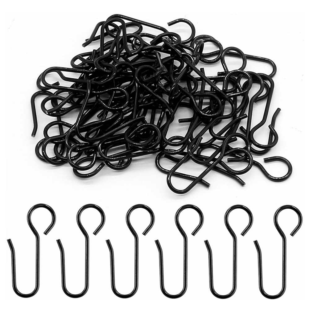 60 Stück Auf Lager, Verdickter Schwarzer S-haken, Schienenrollenhaken, Altmodisches Accessoire, Büroklammer, Brosche.