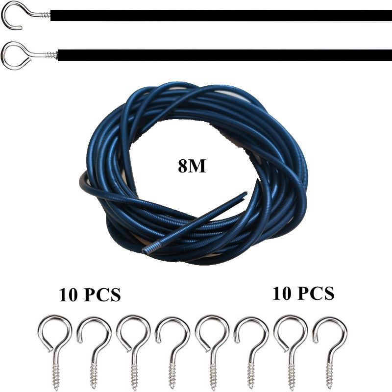 8 Meter Schwarzes Springseil, Vorzugsweise 8 Meter Schwarzes Springseil Mit 10 Ösen Und 10 Fragezeichenhaken.