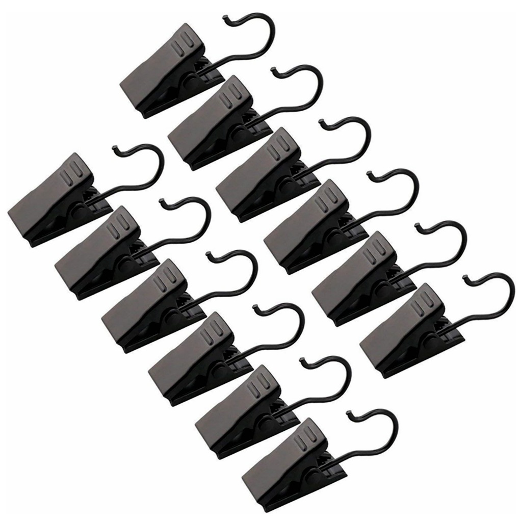 Schwarze, Kleine, Robuste Hakenclips, Lageretikettenclips, Fotoclips, Dekoclips, Bastelclips, Gardinenhaken (20 Stück)
