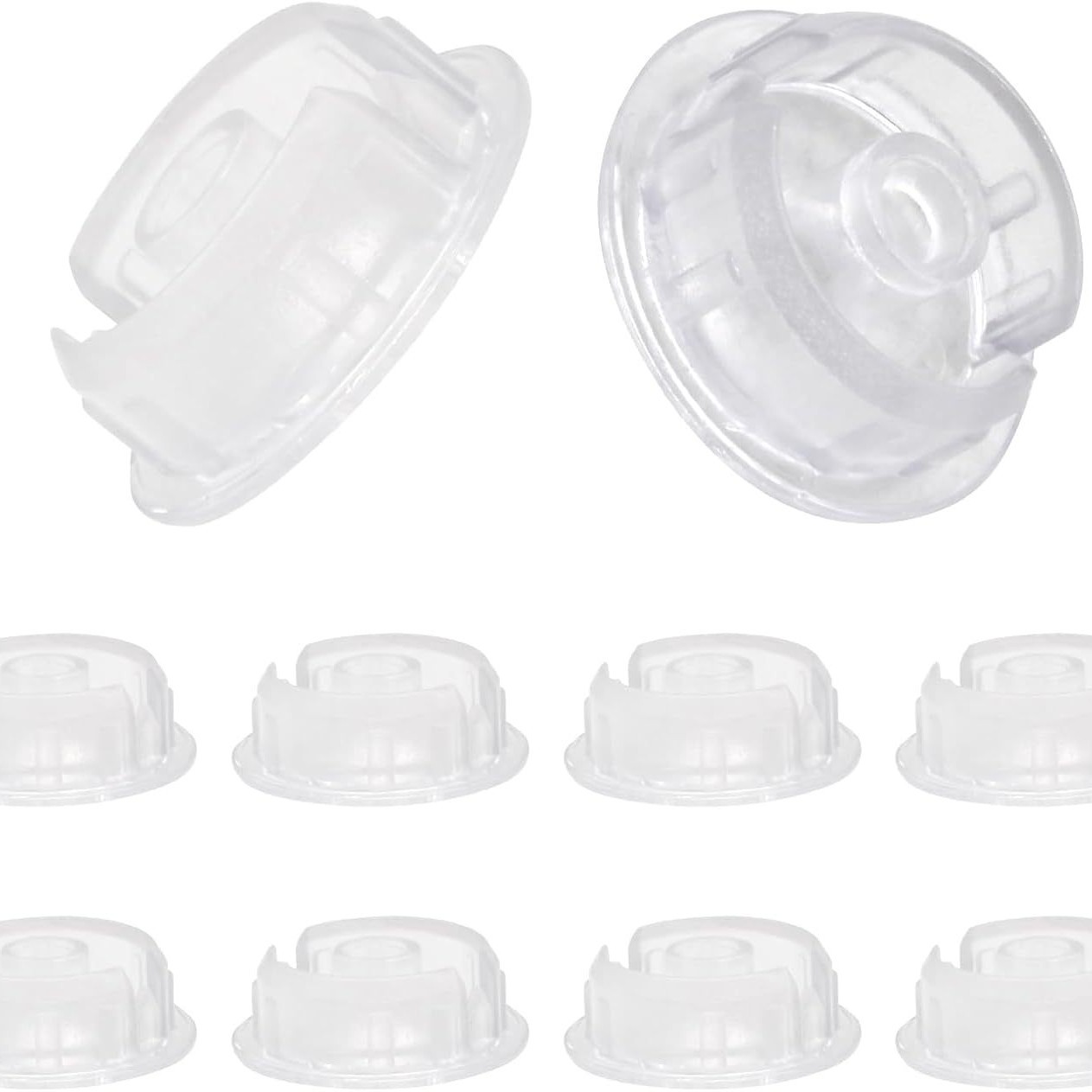 10-teiliger Transparenter Knopfstecker-adapter Für Die Untere Schiene Mit 3/4-zoll-lochöffnung, Passend Für Die Leiterzubehör-baugruppe Mit Lüftungsschlitzen An Der Unteren Schiene.