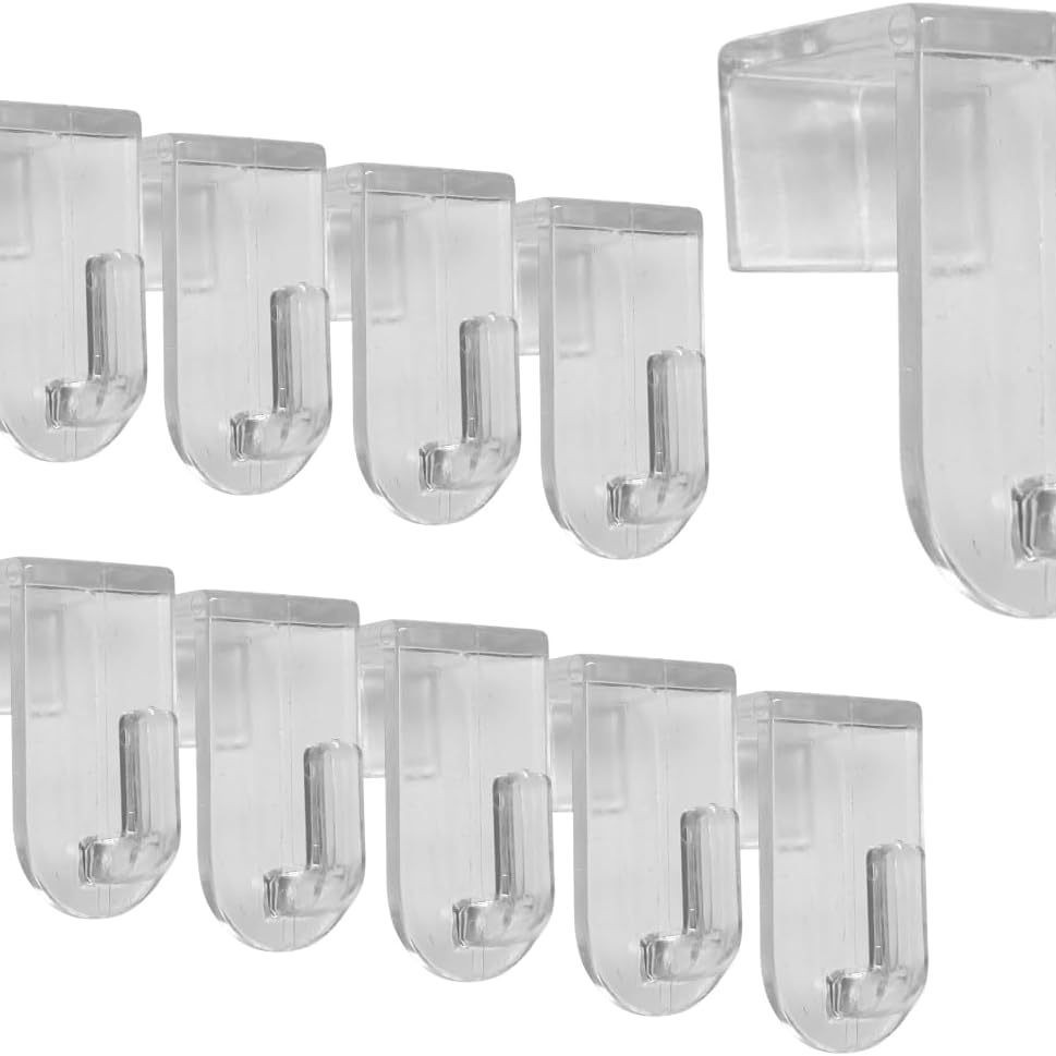 10 Transparente, Nagellose Acryl-badezimmervorhanghaken, Doppelt Verwendbare, Unsichtbare Dekorationshaken, Auf Lager.