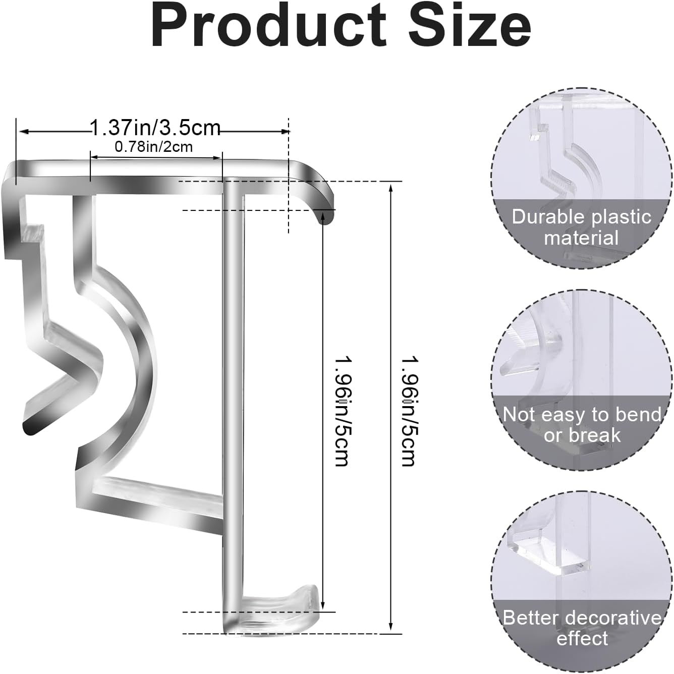 2-zoll-set Mit 5 Transparenten Jalousie-blendenclips, Kunststoff Verdeckt.
