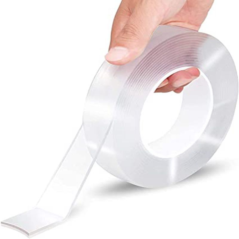 Transparentes, Doppelseitiges Klebeband (3 Cm) Für Den Einzelhandel, Hochviskos, Rückstandsfreier Nano-klebstoff, Zur Befestigung Von Wänden Ohne Spuren Zu Hinterlassen.